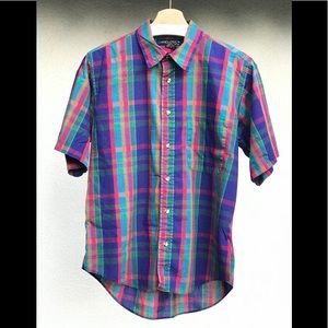 Vintage plaid short sleeve shirt